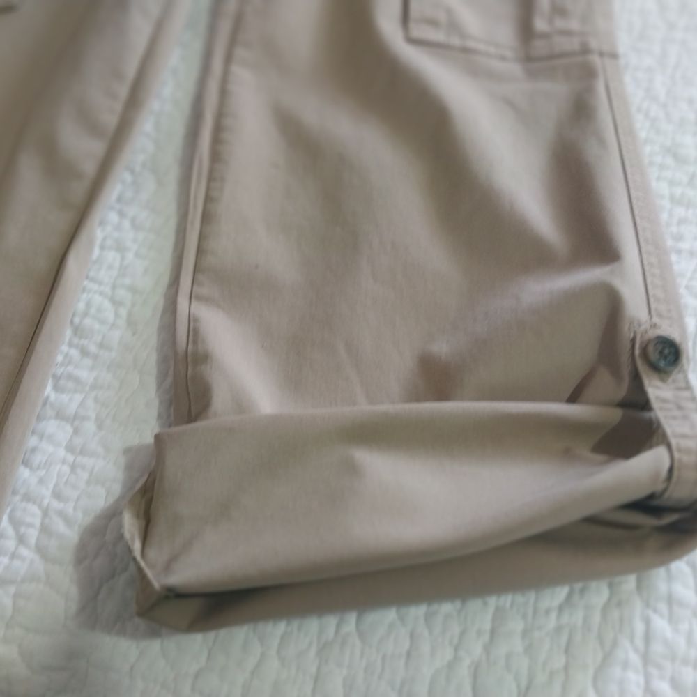 TORY BURCH Size 28 Women's Straight Leg Tan Cargo Jeans - Picture 11 of 16